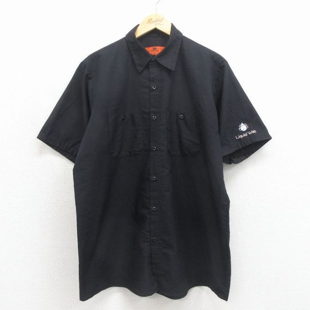 レッドキャップ 半袖ワークシャツ ブラック メンズXL相当 | 古着
