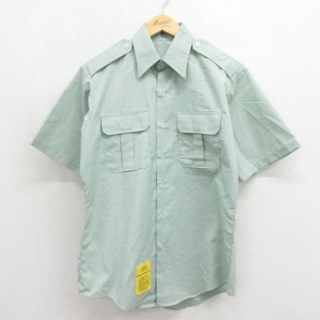 90s 半袖ミリタリーシャツ グリーン メンズL相当 | 古着