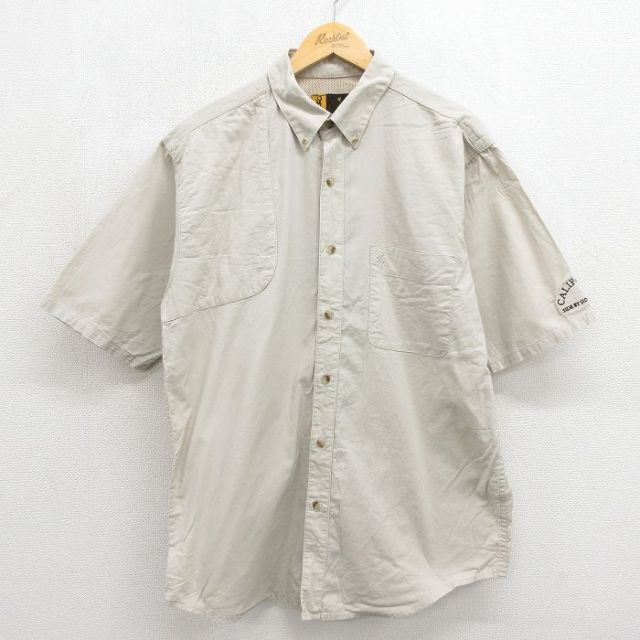 BROWNING 半袖ハンティングシャツ オープンカラー ベージュ メンズXL相当 | 古着
