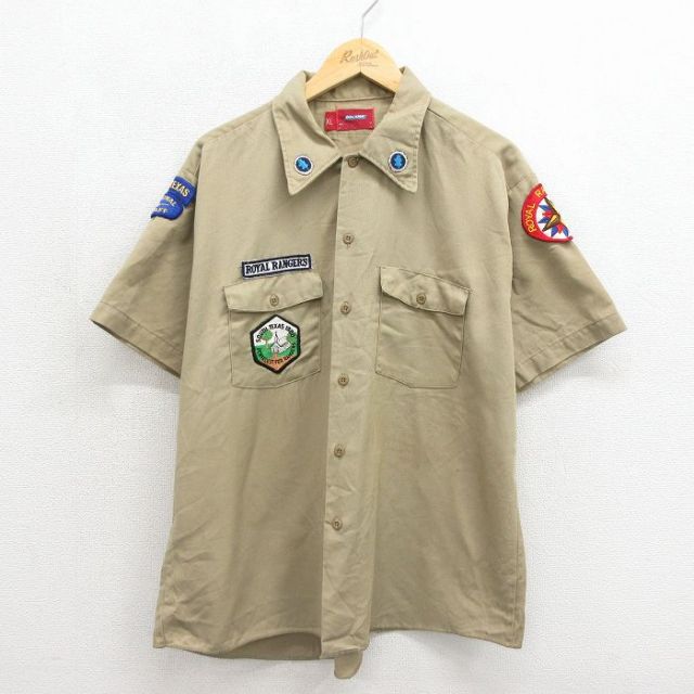 ディッキーズ 70s 半袖ワークシャツ ROYAL ベージュ メンズXL相当 | 古着