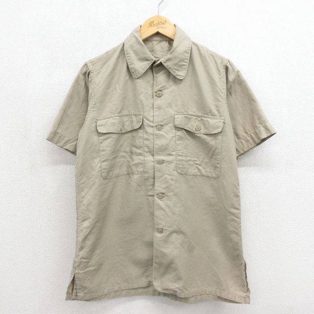 古着通販 M☆古着 半袖 ビンテージ ミリタリー シャツ メンズ 60年代