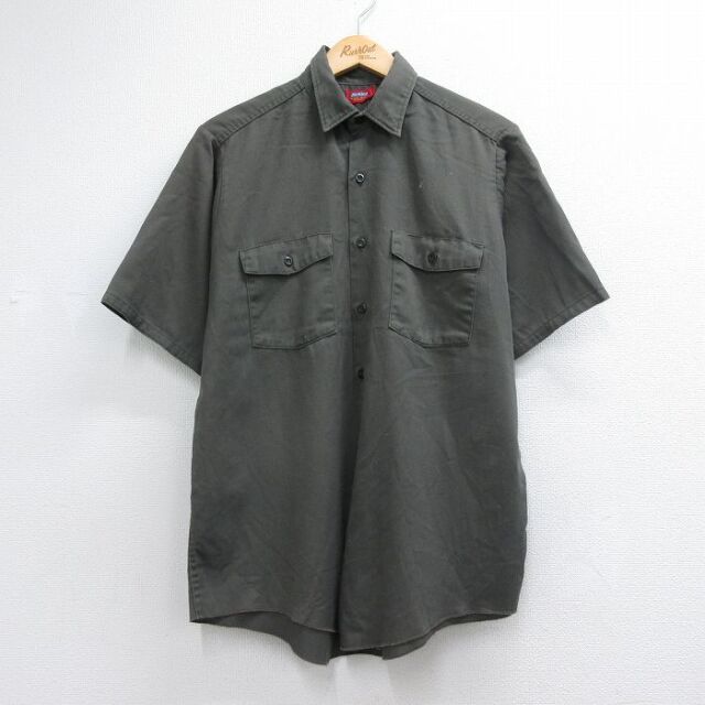 ディッキーズ 70s 半袖ワークシャツ カーキ メンズM相当 | 古着