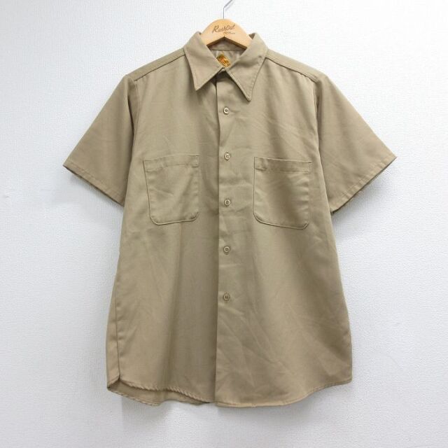 ビッグヤンク 70s 半袖ワークシャツ ベージュ メンズM相当 | 古着