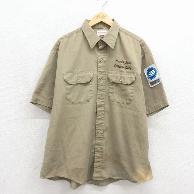 Wear Guard 80s 半袖ワークシャツ ベージュ メンズXL相当 | 古着
