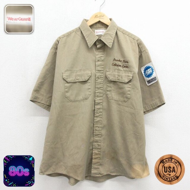 Wear Guard 80s 半袖ワークシャツ ベージュ メンズXL相当 | 古着