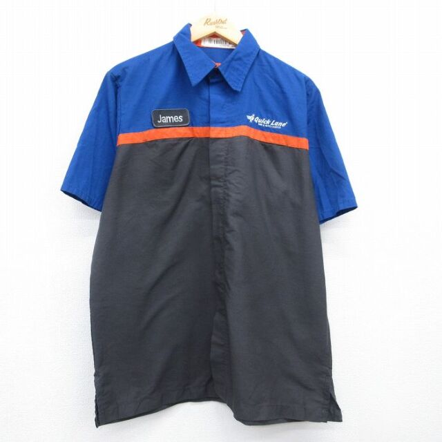 レッドキャップ 半袖ワークシャツ Quick Lane グレー メンズXL相当 | 古着