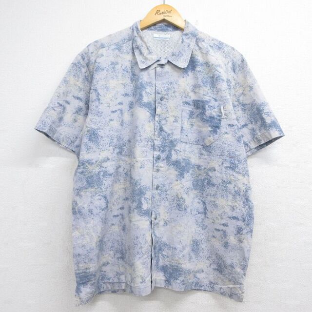 コロンビア 半袖ミリタリーシャツ PFG ブルー メンズL相当 | 古着