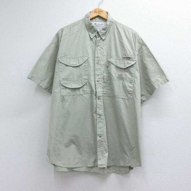 コロンビア 00s 半袖フィッシングシャツ ベージュ メンズXL相当 | 古着