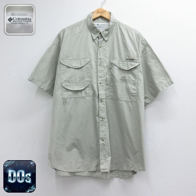 コロンビア 00s 半袖フィッシングシャツ ベージュ メンズXL相当 | 古着