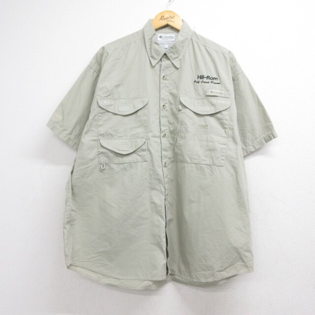 コロンビア 00s 半袖シャツ PFG ベージュ メンズXL相当 | 古着