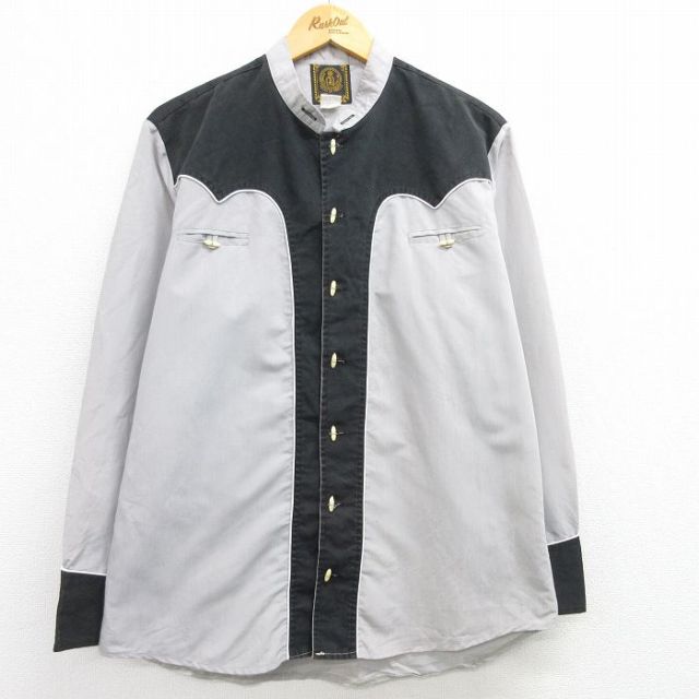 L★古着 長袖 ウエスタン シャツ メンズ グレー他 25apr02 中古 トップス