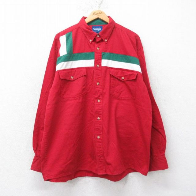 ラングラー 長袖ウエスタンシャツ レッド XL | 古着