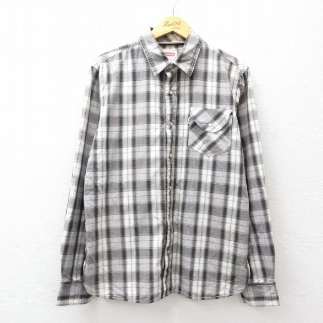 リーバイス 長袖ウエスタンシャツ グレーチェック M | 古着