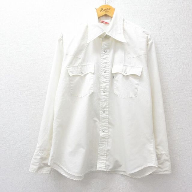 リーバイス 70s 長袖ウエスタンシャツ ホワイト メンズXL相当 | 古着