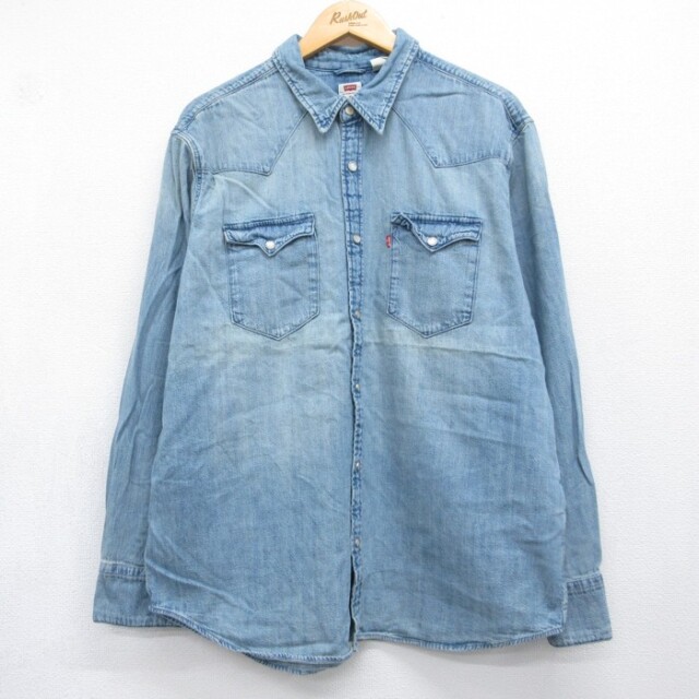 古着通販 XL☆古着 Levi's リーバイス 長袖 シャツ メンズ ウエスタン
