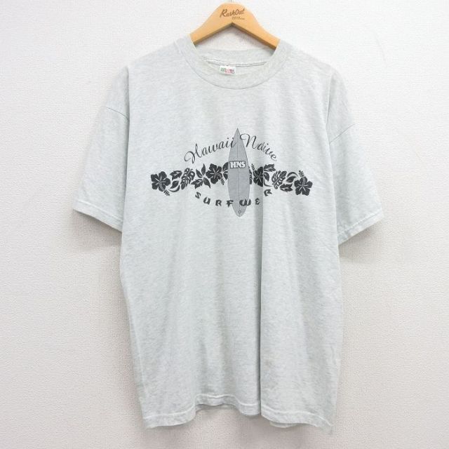 フルーツオブザルーム 00s 半袖Tシャツ サーフボード グレー XL | 古着