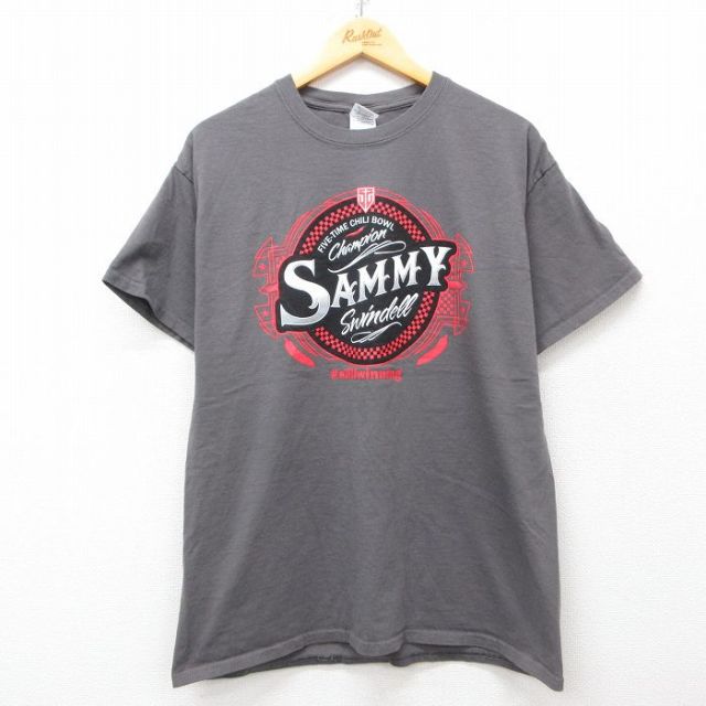 【50%OFF】L★古着 半袖 Tシャツ メンズ 車 サミースウィンデル コットン クルーネック 濃グレー 25may09 中古
