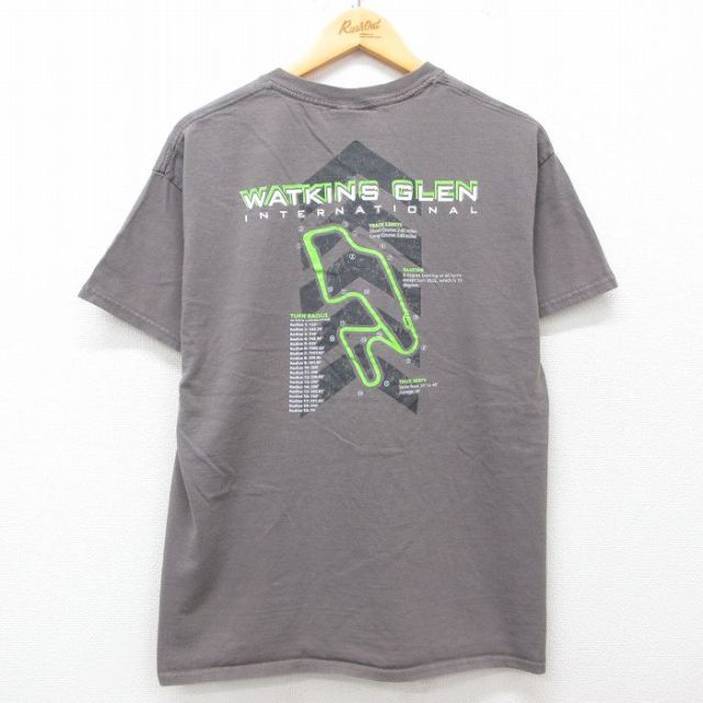 L★古着 半袖 ビンテージ Tシャツ メンズ 00年代 00s ワトキンズグレン コットン クルーネック 濃グレー 25may09 中古