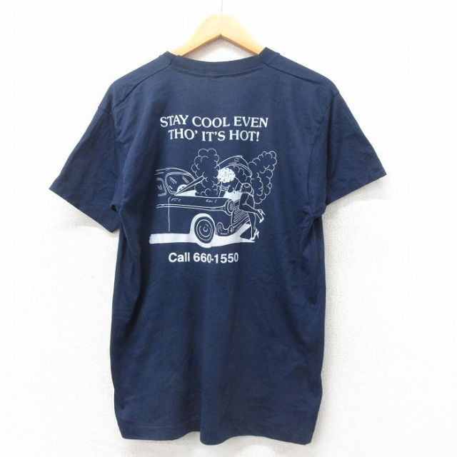 L★古着 スクリーンスターズ 半袖 ビンテージ Tシャツ メンズ 80年代 80s 車 クルーネック USA製 紺 ネイビー 【spe】 25may12 中古