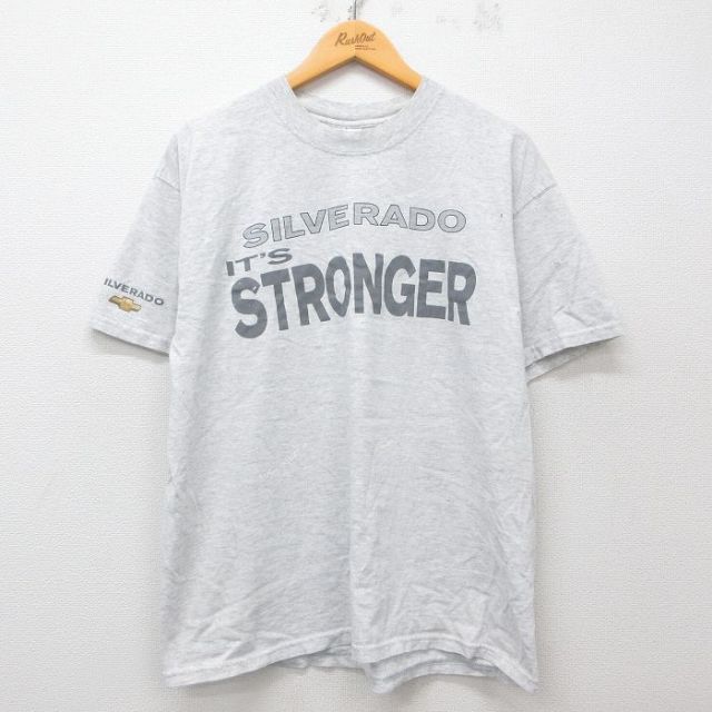 【50%OFF】XL★古着 半袖 ビンテージ Tシャツ メンズ 00年代 00s シボレー シルパラード クルーネック 薄グレー 霜降り 25may15 中古