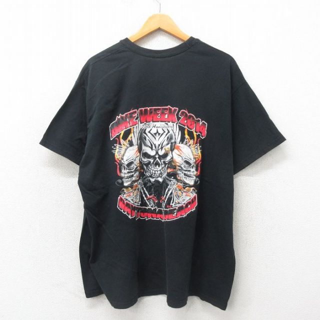 ヘインズ 半袖Tシャツ スカル ブラック XL | 古着