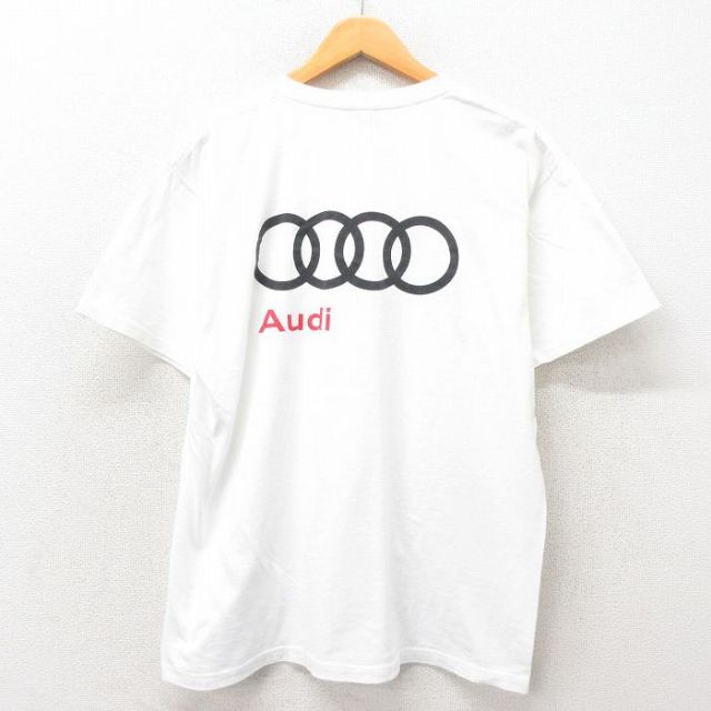 L★古着 半袖 ビンテージ Tシャツ メンズ 00年代 00s アウディ コットン 大きいサイズ 白 ホワイト 25may19 中古
