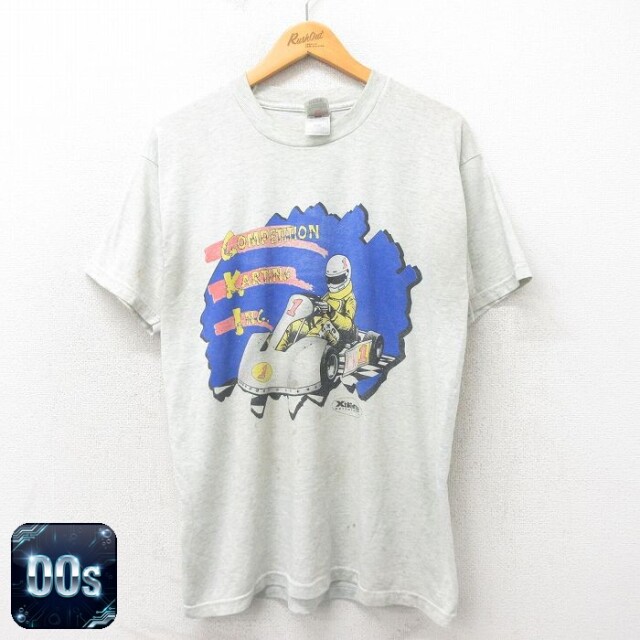 【50%OFF】フルーツオブザルーム 00s 半袖Tシャツ レーシングカー グレー L | 古着