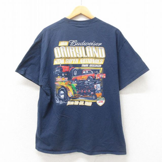 XL★古着 半袖 Tシャツ メンズ バドワイザー コットン クルーネック 黒 ブラック 25may19 中古