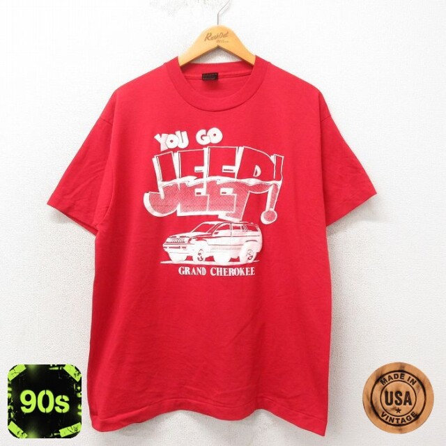 【50%OFF】フルーツオブザルーム 90s 半袖Tシャツ ジープグランドチェロキー レッド XL | 古着