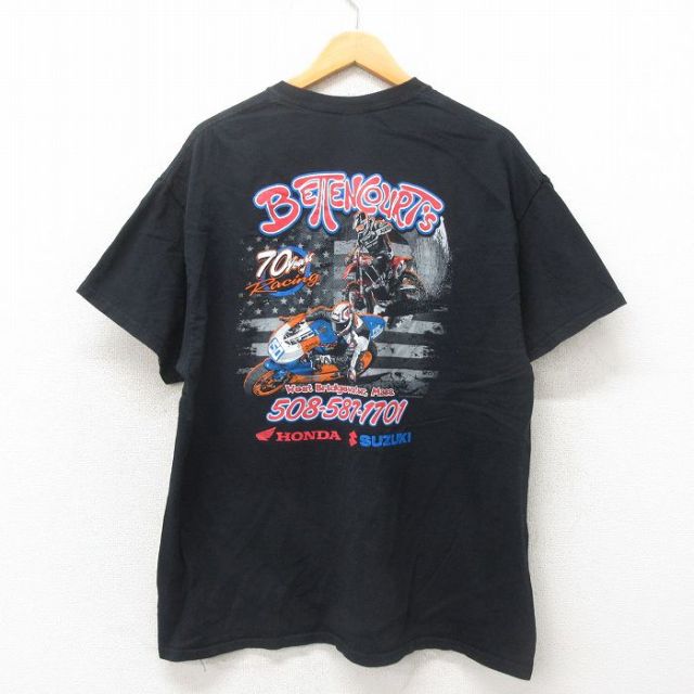 古着通販 XL☆古着 半袖 Tシャツ メンズ ホンダ スズキ バイク