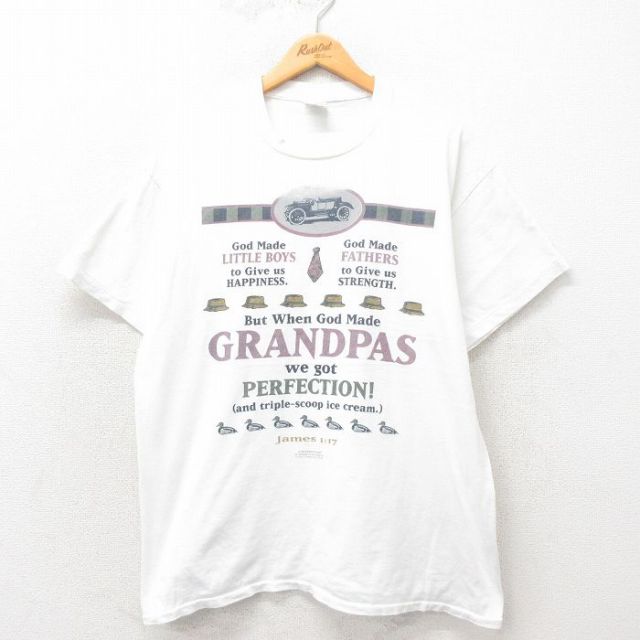 90s 半袖Tシャツ グランパ ホワイト XL | 古着