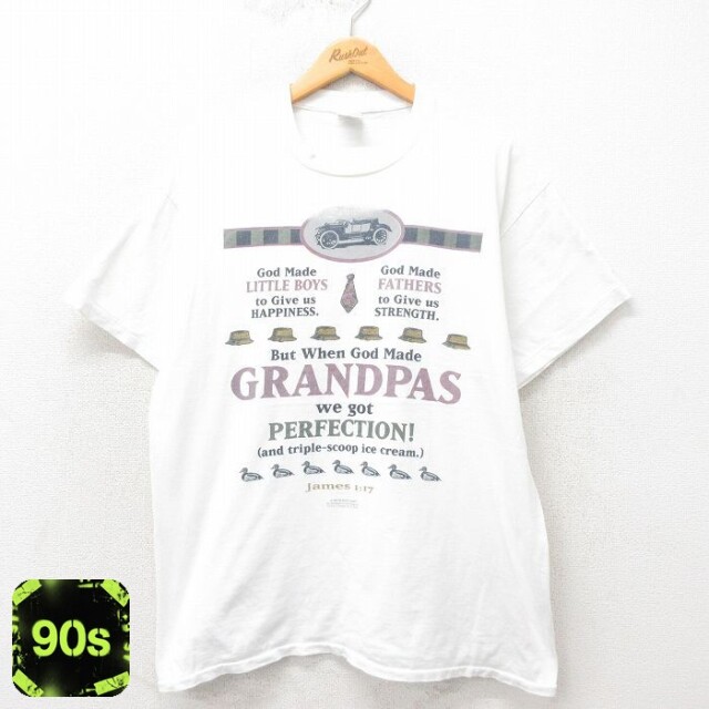 【50%OFF】90s 半袖Tシャツ グランパ ホワイト XL | 古着