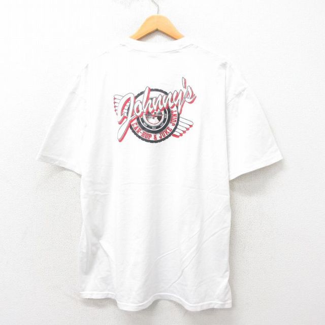 XL★古着 ジャージーズ 半袖 ビンテージ Tシャツ メンズ 00年代 00s Johnnys 大きいサイズ クルーネック 白 ホワイト 25may30 中古