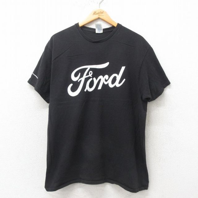 L★古着 半袖 Tシャツ メンズ フォード コットン クルーネック 黒 ブラック 25may31 中古