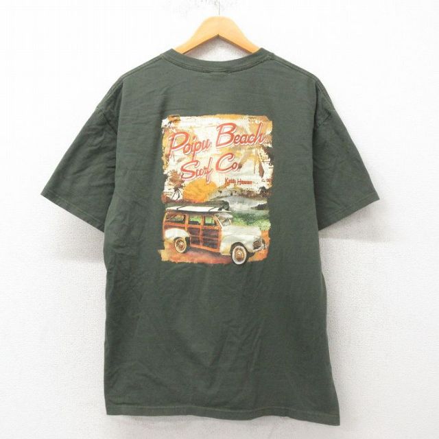 【50%OFF】XL★古着 半袖 ビンテージ Tシャツ メンズ 00年代 00s ウッディワゴン コットン クルーネック 緑 グリーン 25may31 中古