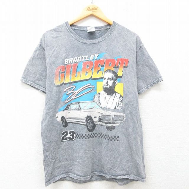 L★古着 半袖 ビンテージ Tシャツ メンズ 車 クラシックカー ブラントリーギルバート 23 コットン クルーネック グレー 25jun12 中古