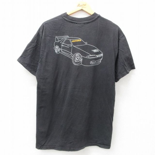 L★古着 ヘインズ Hanes 半袖 ビンテージ Tシャツ メンズ 00年代 00s レーシングカー ウルティマ コットン クルーネック 黒 ブラック 25jun12 中古