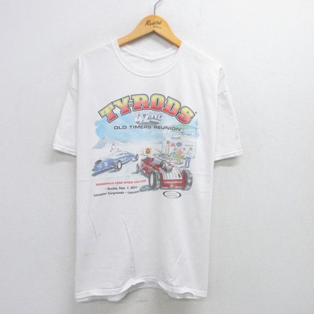 半袖Tシャツ レーシングカー ホワイト XL | 古着