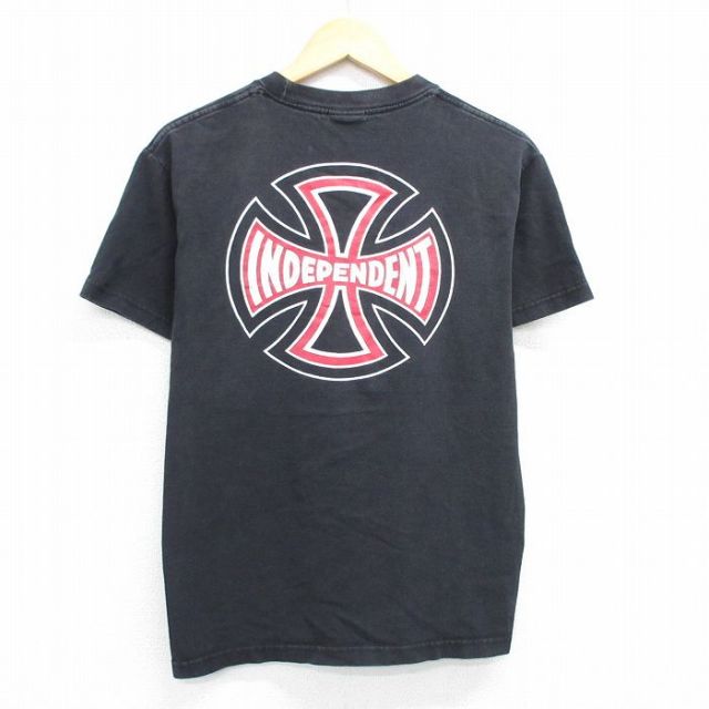 L★古着 インディペンデント 半袖 ビンテージ Tシャツ メンズ 00年代 00s スペード クルーネック 黒 ブラック 25jun12 中古