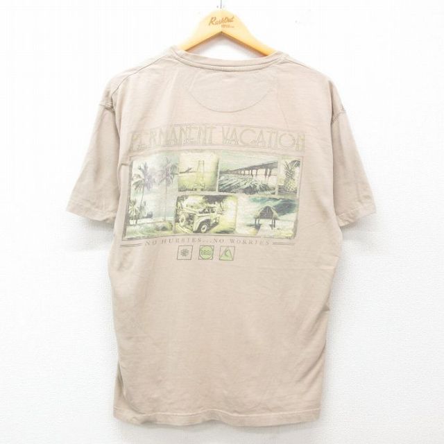 半袖Tシャツ 車ヤシの木橋 ベージュ L | 古着