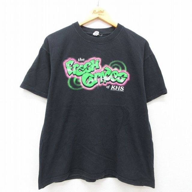 【50%OFF】XL★古着 半袖 ビンテージ Tシャツ メンズ 00年代 00s 車 FreSH GrAdes コットン クルーネック 黒 ブラック 25jun13 中古