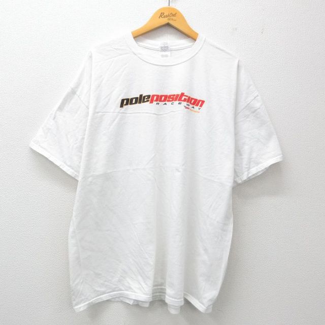 00s 半袖Tシャツ レーシングカー ホワイト XL | 古着