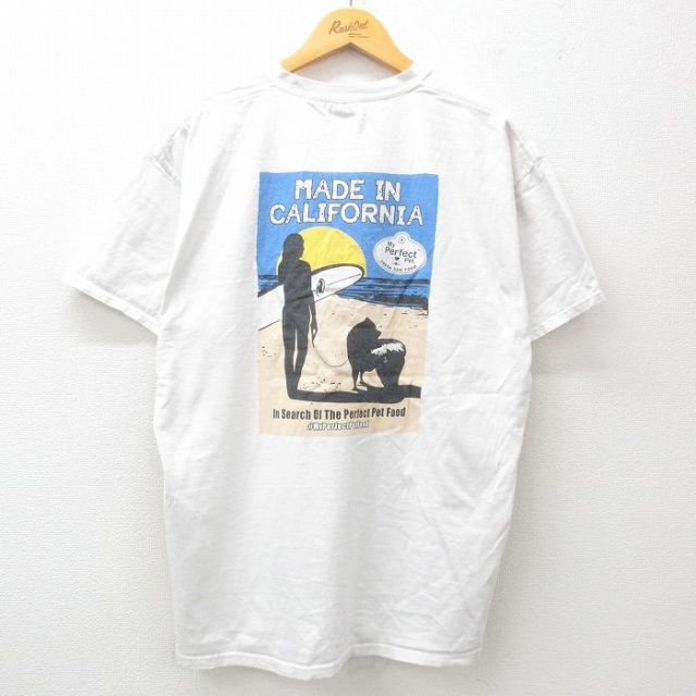 XL★古着 半袖 ビンテージ Tシャツ メンズ 00年代 00s サーフィン 犬 コットン クルーネック 白 ホワイト 25jun13 中古