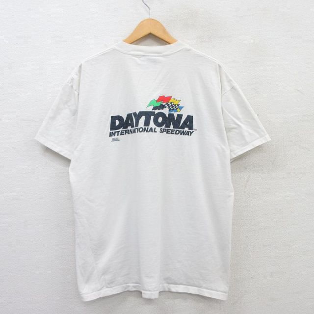 XL★古着 オニータ ONEITA 半袖 ビンテージ Tシャツ メンズ 90年代 90s デイトナ クルーネック 白 ホワイト 25jun13 中古