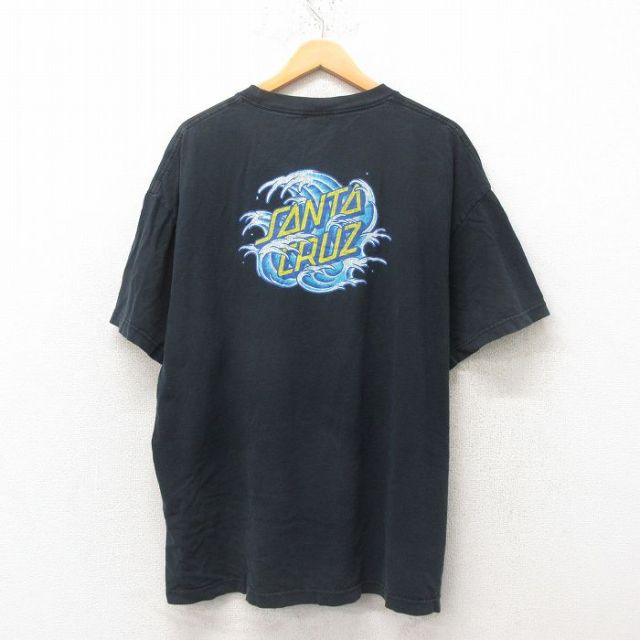 XL★古着 サンタクルーズ 半袖 Tシャツ メンズ 大きいサイズ クルーネック 黒 ブラック 25jun19 中古