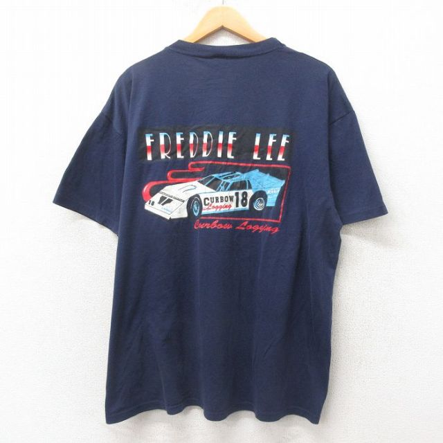 ジャージーズ 80s 半袖Tシャツ レーシングカー ネイビー XL | 古着