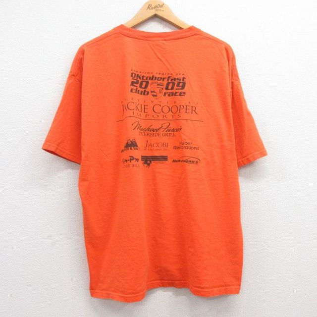 XL★古着 半袖 ビンテージ Tシャツ メンズ 00年代 00s JACK COOPER 企業広告 コットン クルーネック オレンジ 25jul04 中古