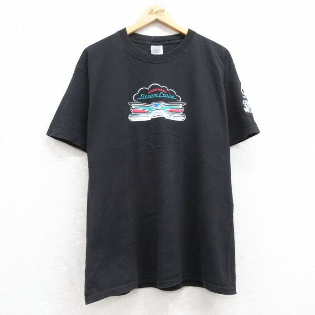 L★古着 半袖 ビンテージ Tシャツ メンズ 00年代 00s WOODWARD コットン クルーネック 黒 ブラック 25jul04 中古