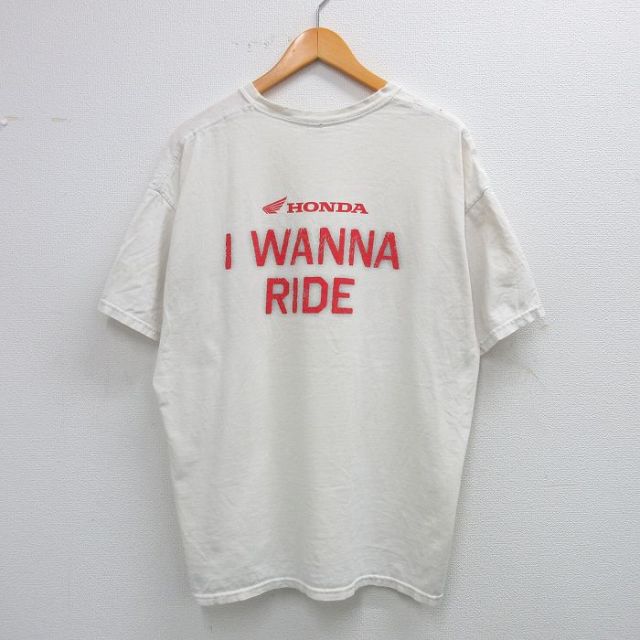 XL★古着 半袖 ビンテージ Tシャツ メンズ 00年代 00s ホンダ HONDA 大きいサイズ コットン クルーネック 白 ホワイト 25jul14 中古