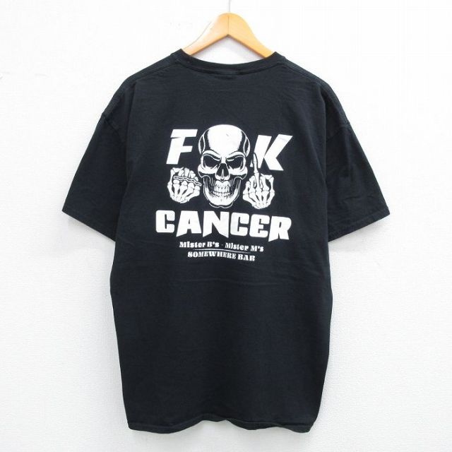 CANCER 半袖Tシャツ スケルトンバイク ブラック XL | 古着